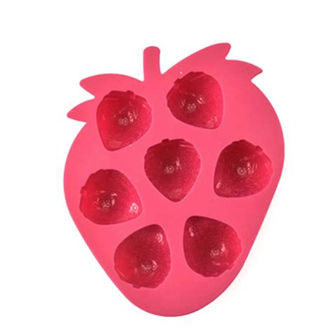 1pc 7 Holes Mini Strawberry Shape Fruit Silicone Mold 3d Chocolate Mold