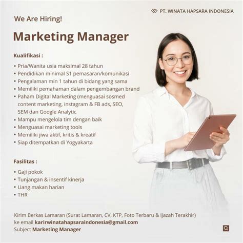 Lowongan Kerja Marketing Manager Di Pt Winata Hapsara Indonesia