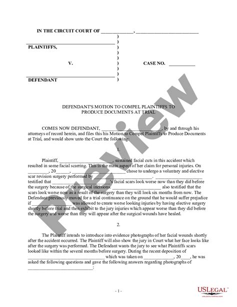 Motion Compel Documents With Discovery US Legal Forms