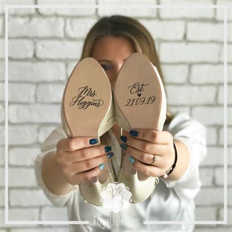 Personalized Wedding Shoe Decals For The Bride Emmaline Bride