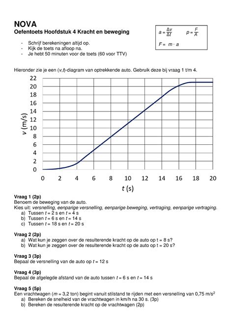 3H Oefentoets H4Kracht En Beweging NOVA Oefentoets Hoofdstuk 4 Kracht