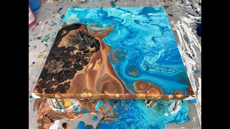 Acrylic Pour Painting Double Flip Cup Summer Days Pour Painting