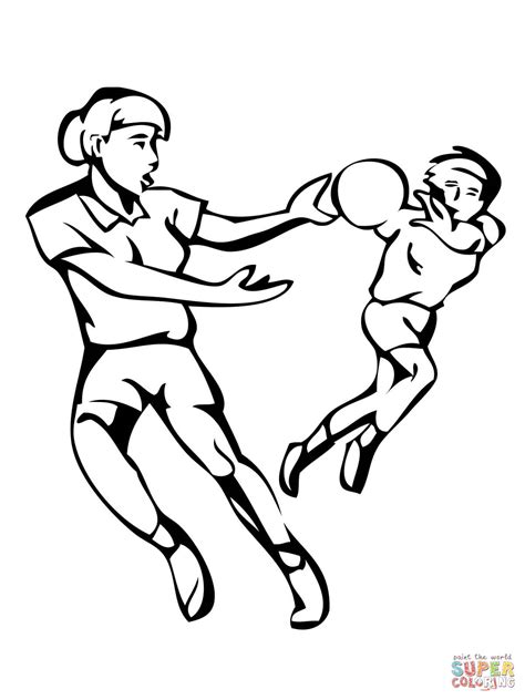 Dibujo De Juego De Balonmano Para Colorear Dibujos Para Colorear