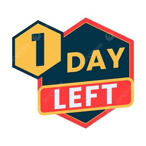 1 Days Left Countdown Banner Vector, 1 Days Left, Transparent 1 Days ...