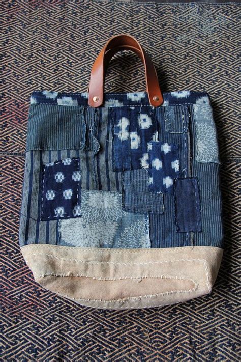 Antique Japanese Sashiko Stitched Indigo And Sakabukuro Boro Kasuri