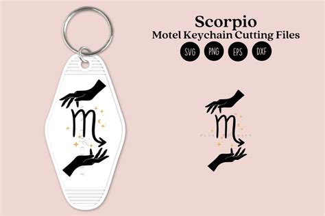 Scorpio Zodiac Signs Motel Keychain Svg Png Dxf Eps