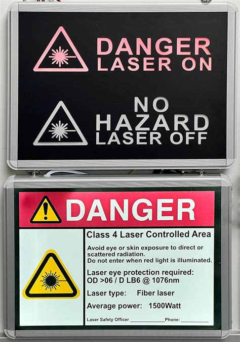 Laser Safety Warning Lights And Signboards Led Laser Welding Workplace Safety And Warning