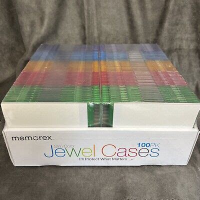 Memorex Jewel Cases 100 Pack Multi Color Slim CD With Inserts Factory