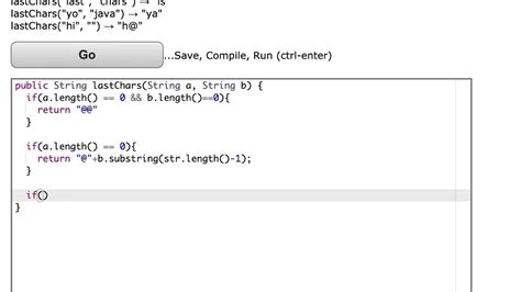 Java Codingbat String 1 Lastchars Youtube