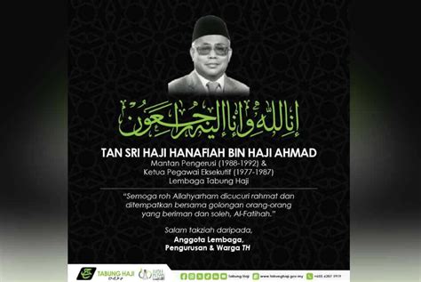 Bekas Pengerusi Tabung Haji Meninggal Dunia