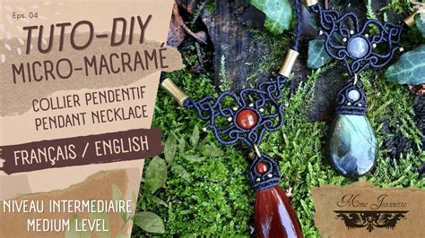 Tuto Diy Collier avec pendentif Micro macramé Niveau Intermédiaire