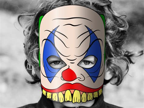 Scary Clown Mask Printable Paper DIY for Kids and Adults. PDF - Etsy