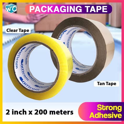 Packaging Tape 200 Meters X 2 Inches Clear Tan Wide Tape Sealing Tape