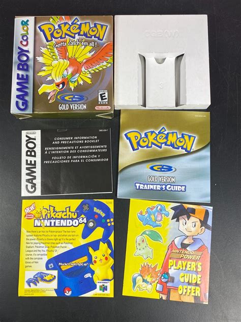 Pokemon Gold Game Boy Color Box Carton Manual Inserts Only No Game