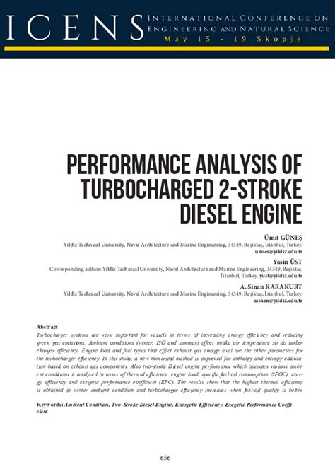 Pdf Performance Analysis Of Turbocharged 2 Stroke Diesel Engine