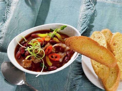 Beef Stew With Kidney Beans And Peppers Stock Photo Dissolve