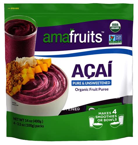 Buy Amafruits Acai Berry Frozen Puree Pure And Unsweetened Smoothie And