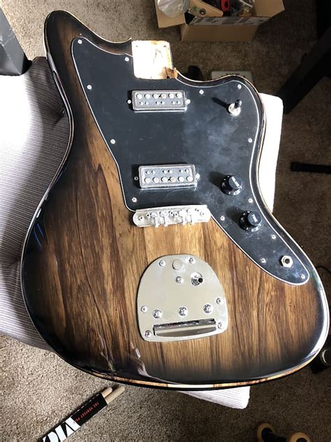 Warmoth Chambered Black Korina Jazzmaster Body Loaded With Reverb