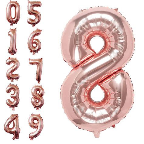 Party Propz Foil Balloon Number Rose Gold Number Foil Balloon