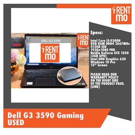 Dell G3 3590 Gaming Laptop i5 9th Gen | GTX 1050 (USED) - Buy, Rent ...