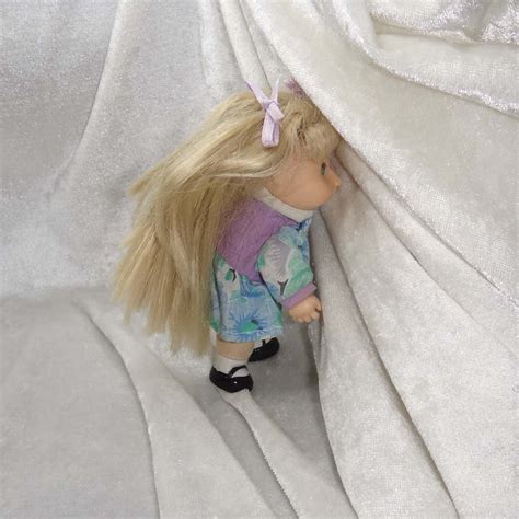 Vintage Mini Cabbage Patch Doll Blonde Hair Green Eyes