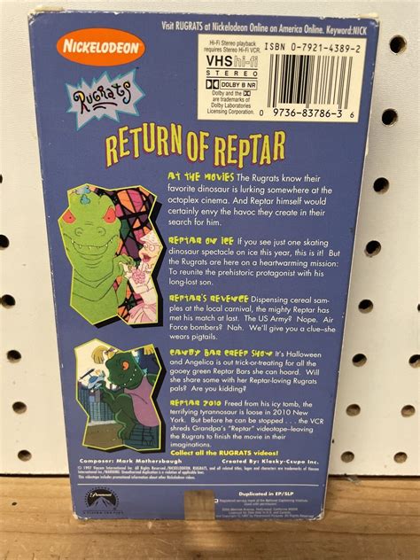 Rugrats Return Of Reptar Vhs Ebay