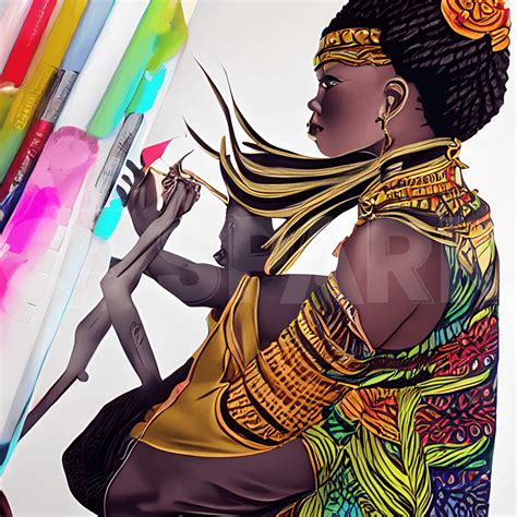 Intricately Illustrated Lauryn Hill Brown Skin Avatar · Creative Fabrica