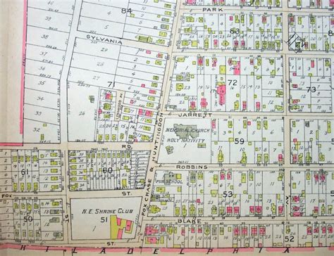 Large Original Map Of Parts Of The Borough Of Rockledge Etsy