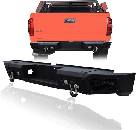 Tioyar Texture Black Rear Bumper With 4 Led Lights D Ring