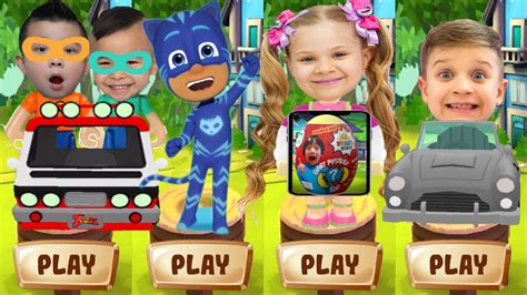 Tag With Pj Masks Catboy Vs Diana Pet Dash Vs Ckn Toys Car Hero Calvin