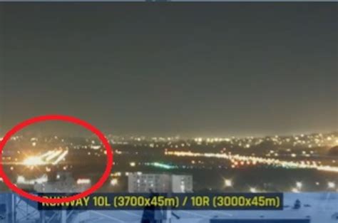 Terrifying moment plane engine explodes & is engulfed by fire during