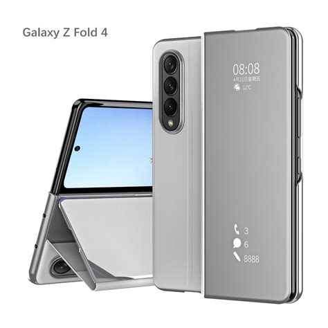 Elehold For Samsung Galaxy Z Fold 4 2022 Folding Case Luxury Plating Mirror Magnetic Hidden