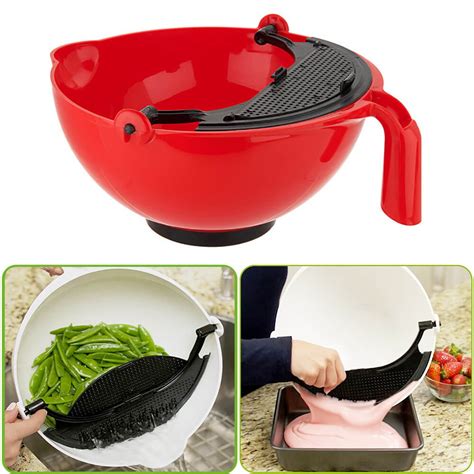 Multifunctional Mixing Bowl With Spatula Plastic Top Kitchen Gadget