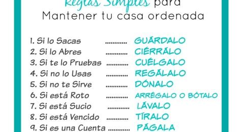 12 Reglas Simples para tener tu Casa Ordenada Sabiduría de Mami