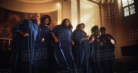 Black Christian Gospel Singers in Church Clapping and Stomping ...