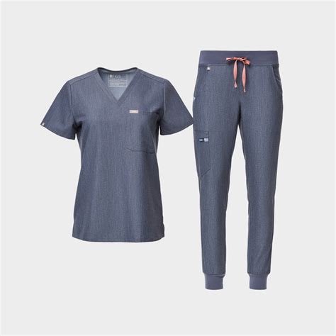 Womens Heather Denim Scrubs · Figs