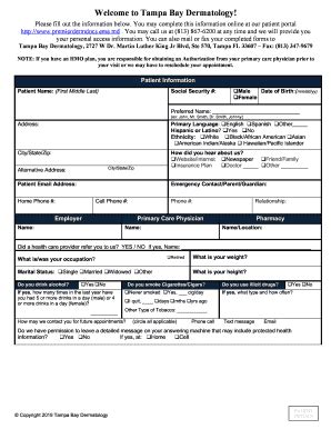 Fillable Online Patient FormsAbrams Dermatology Fax Email Print PdfFiller