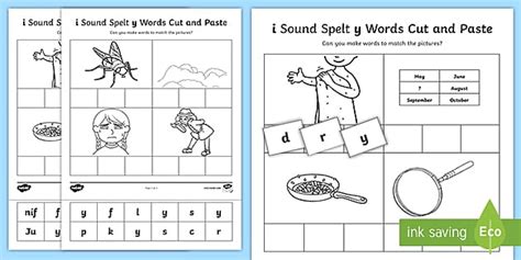 I Sound Spelt Y Cut And Stick Worksheet Profesor Hizo