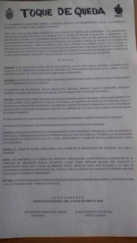 La Coordinación para la Construcción de la Paz no avala el toque de