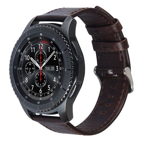 Pulseira 22mm Clássica de Couro para Samsung Galaxy Watch 3 45mm