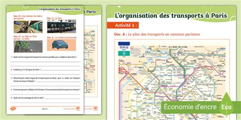 Les Transports Parisiens Fiche D Activit S Teacher Made