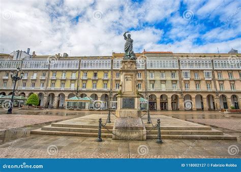 Statue Of Maria Pita On Square On Maria Pita Popular Vacation Spot