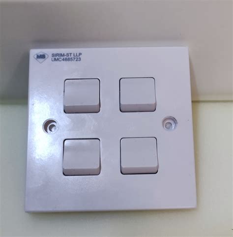 Ums 241 1w 4 Gang 1 Way Flush Switch 10a 250v Ums 4 Gang 1 Way Flush