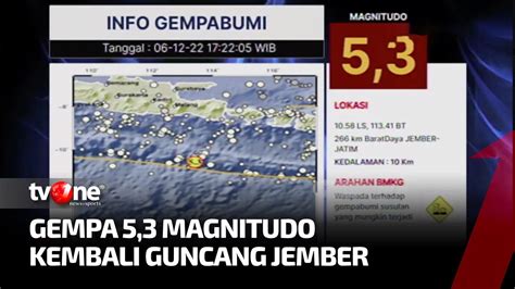 Jember Diguncang Gempa Susulan Magnitudo Kabar Petang Tvone Youtube