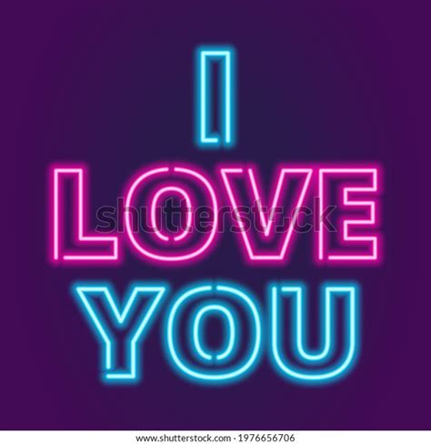 Neon Sign Love You Vector Illustration Stock Vector Royalty Free 1976656706 Shutterstock