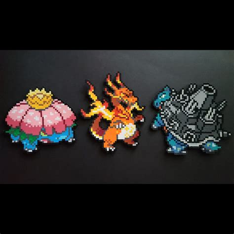 Gigantamax Venusaur Charizard And Blastoise Perlers Etsy