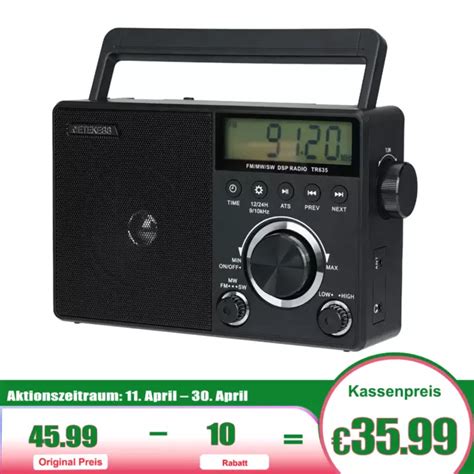 RETEKESS TR635 TRAGBARES FM AM SW RADIO LCD Display ATS Automatische