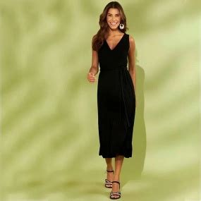 Vestido Midi Em Viscose Reserva Natural Preto Pole Modas