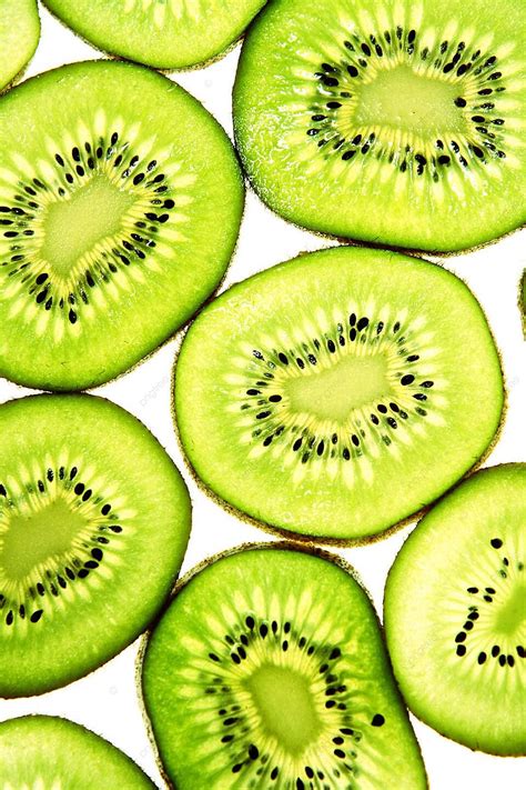 Sliced Kiwifruit Isolated On White Studio Shot Object Background Juice