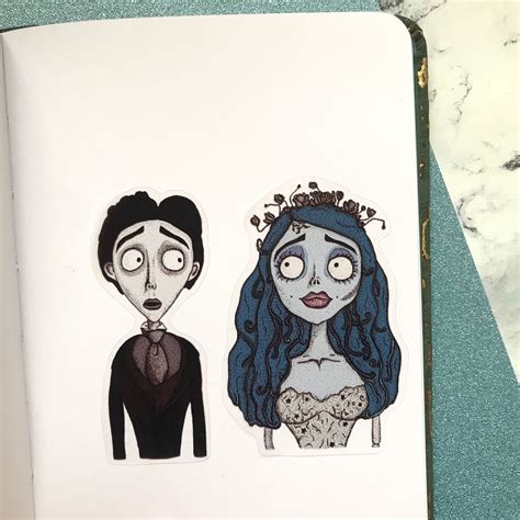 Victor And Emily Sticker Pack Corpse Bride Stickers Tim Etsy